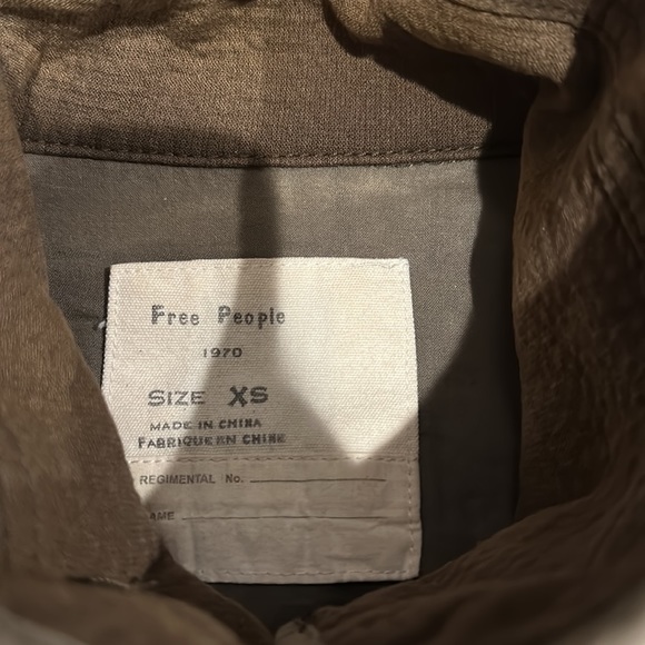 Free People cargo Jacket coat Aztec Tribal print sleeves size XS olive green - Picture 7 of 11